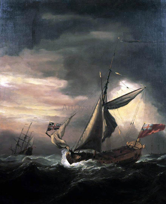 The Younger Willem Van de  Velde Shipping in Heavy Seas - Canvas Print