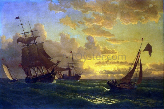 William Bradford Shipping in Rough Waters - Canvas Print