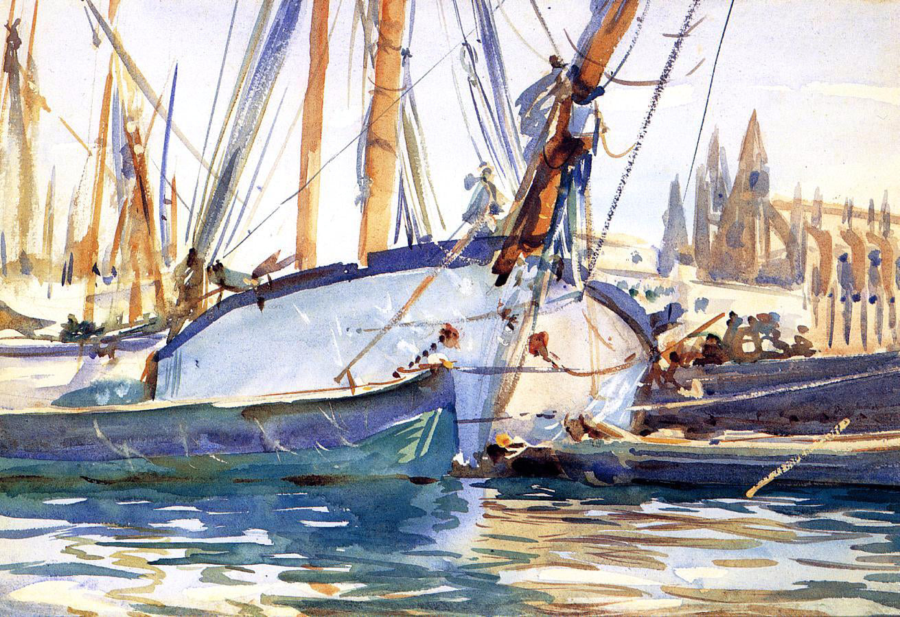 John Singer Sargent A Shipping Scene, Majorca - Canvas Print