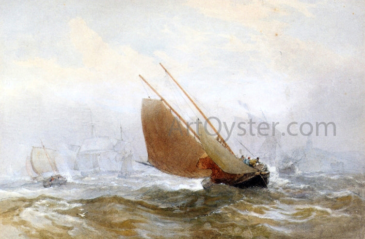 Edward Duncan Shipping off the Coast - Canvas Print