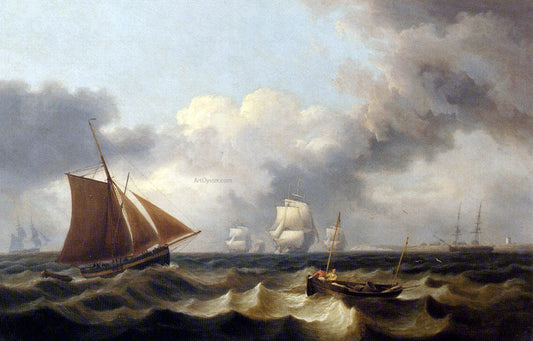 Thomas Luny Shipping Off the Coast - Canvas Print