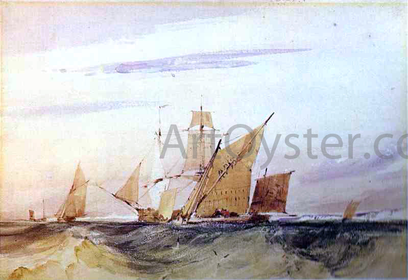 Richard Parkes Bonington Shipping Off the Coast of Kent - Canvas Print