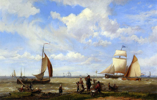 The Elder Hermanus Koekkoek Shipping off the Dutch Coast - Canvas Print