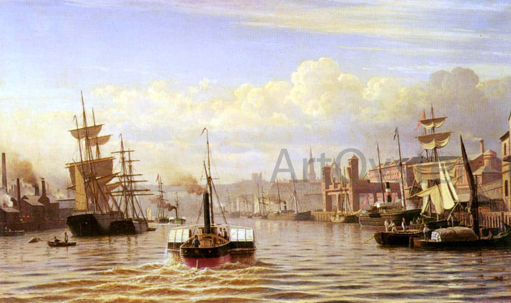 Christian Eckardt Shipping On The River Tyne, Newcastle - Canvas Print