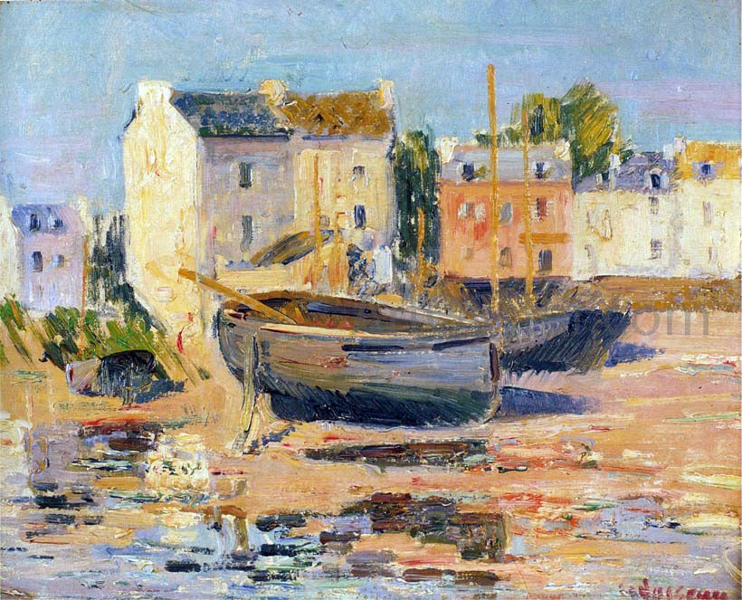 Gustave Loiseau Ships at Port - Canvas Print