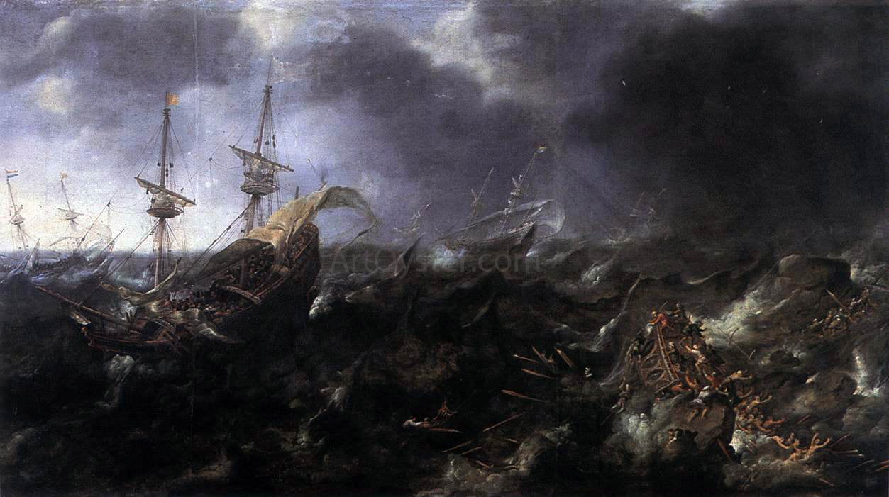 Andries Van Eertvelt Ships in Peril - Canvas Print
