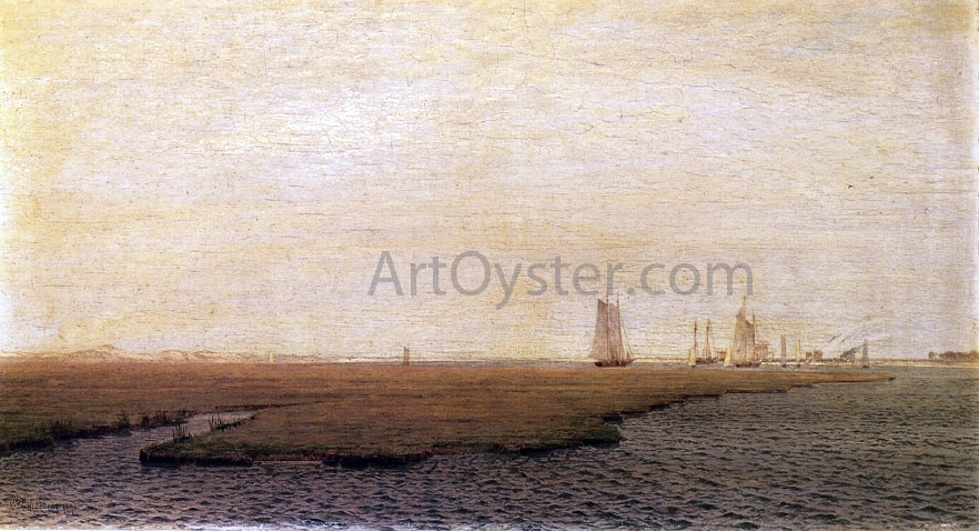 William Trost Richards Ships in the Inlet, Atlantic City - Canvas Print