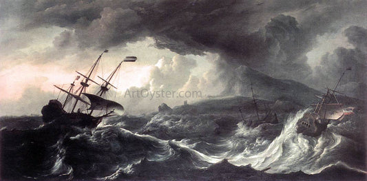 Ludolf Backhuysen Ships Running Aground in a Storm - Canvas Print