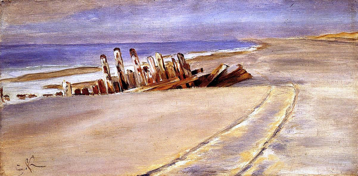 Peder Severin Kroyer Shipwreck at Skagen North Beach - Canvas Print