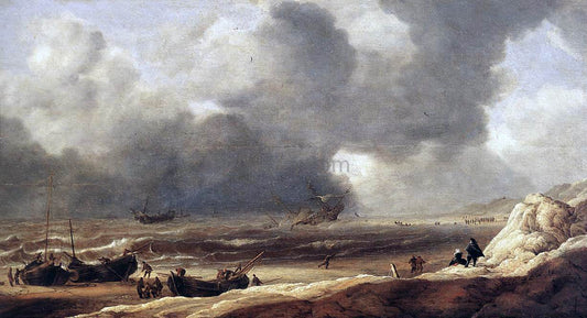 Jan Porcellis Shipwreck on a Beach - Canvas Print