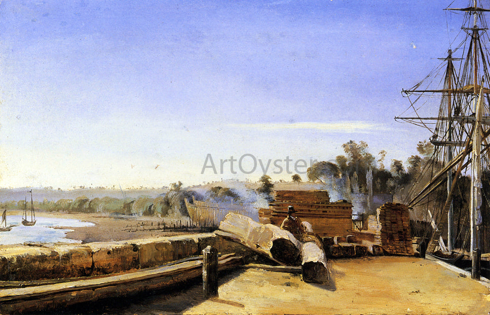 Jean-Baptiste-Camille Corot Shipyard in Honfleur - Canvas Print