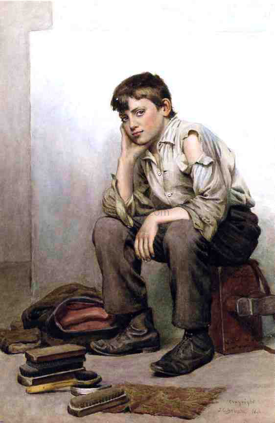 John George Brown Shoe Shine Boy - Canvas Print