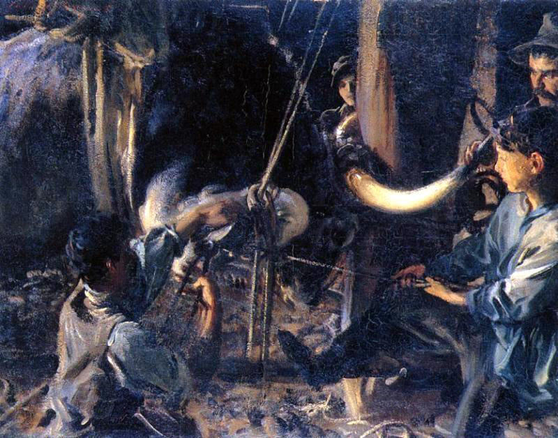 John Singer Sargent Shoeing the Ox - Canvas Print