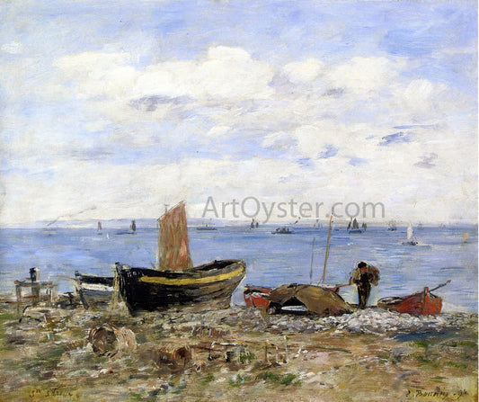 Eugene-Louis Boudin Shore at Sainte-Adresse, Low Tide - Canvas Print
