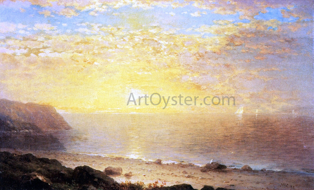 John W Casilear Shore Scene - Canvas Print
