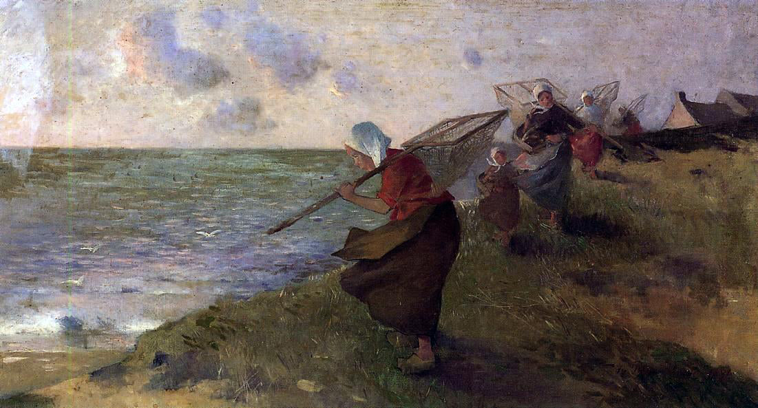 Ferdinand Du Puigaudeau Shrimp Fisherwoman - Canvas Print