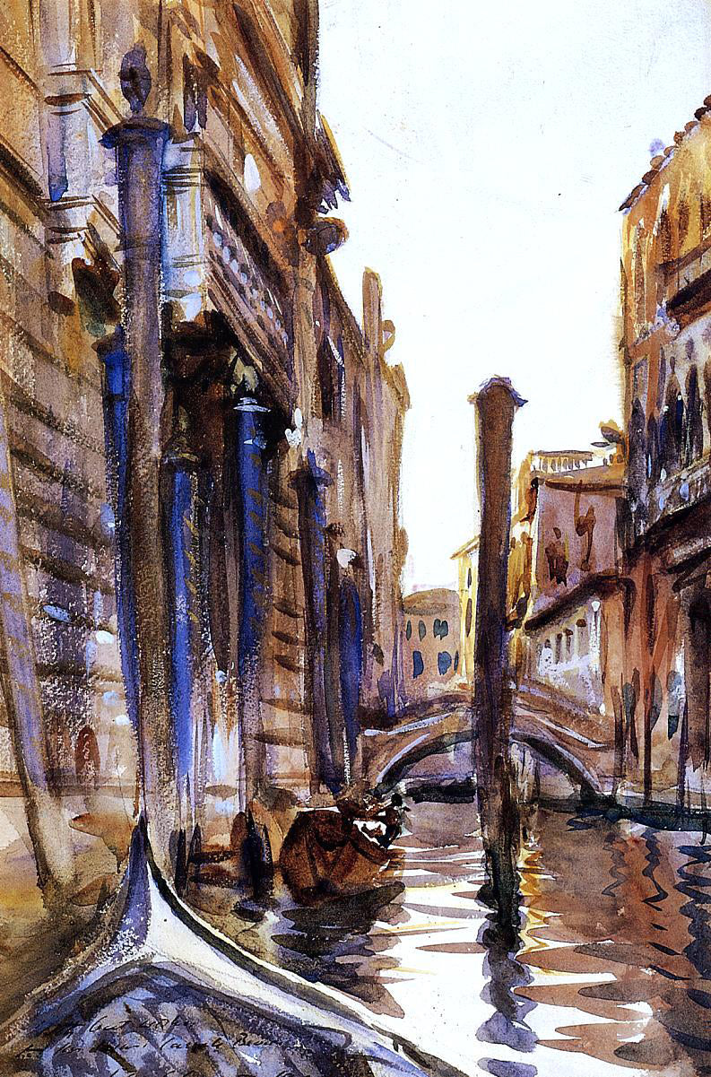 John Singer Sargent A Side Canal in Venice - Canvas Print