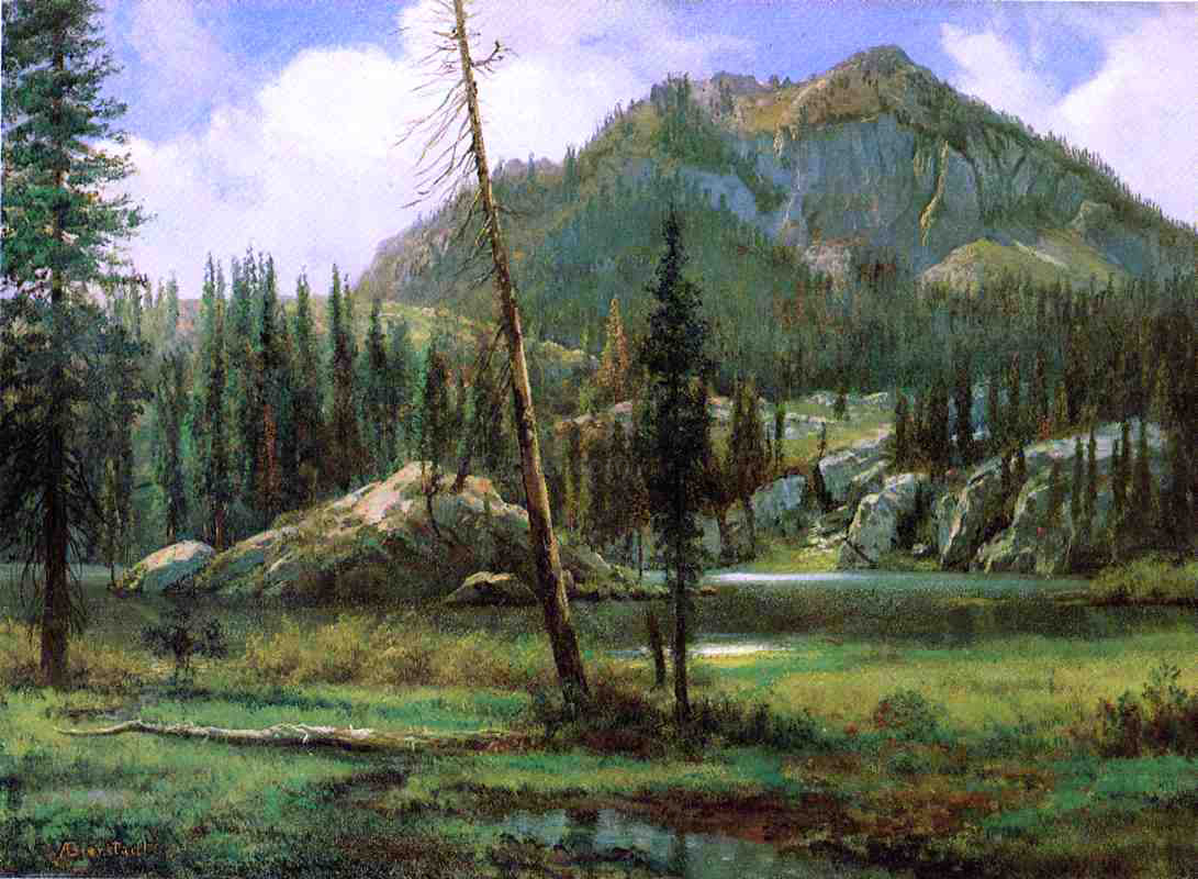 Albert Bierstadt Sierra Nevada Mountains - Canvas Print
