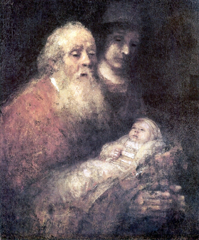Rembrandt Van Rijn Simon with Jesus - Canvas Print