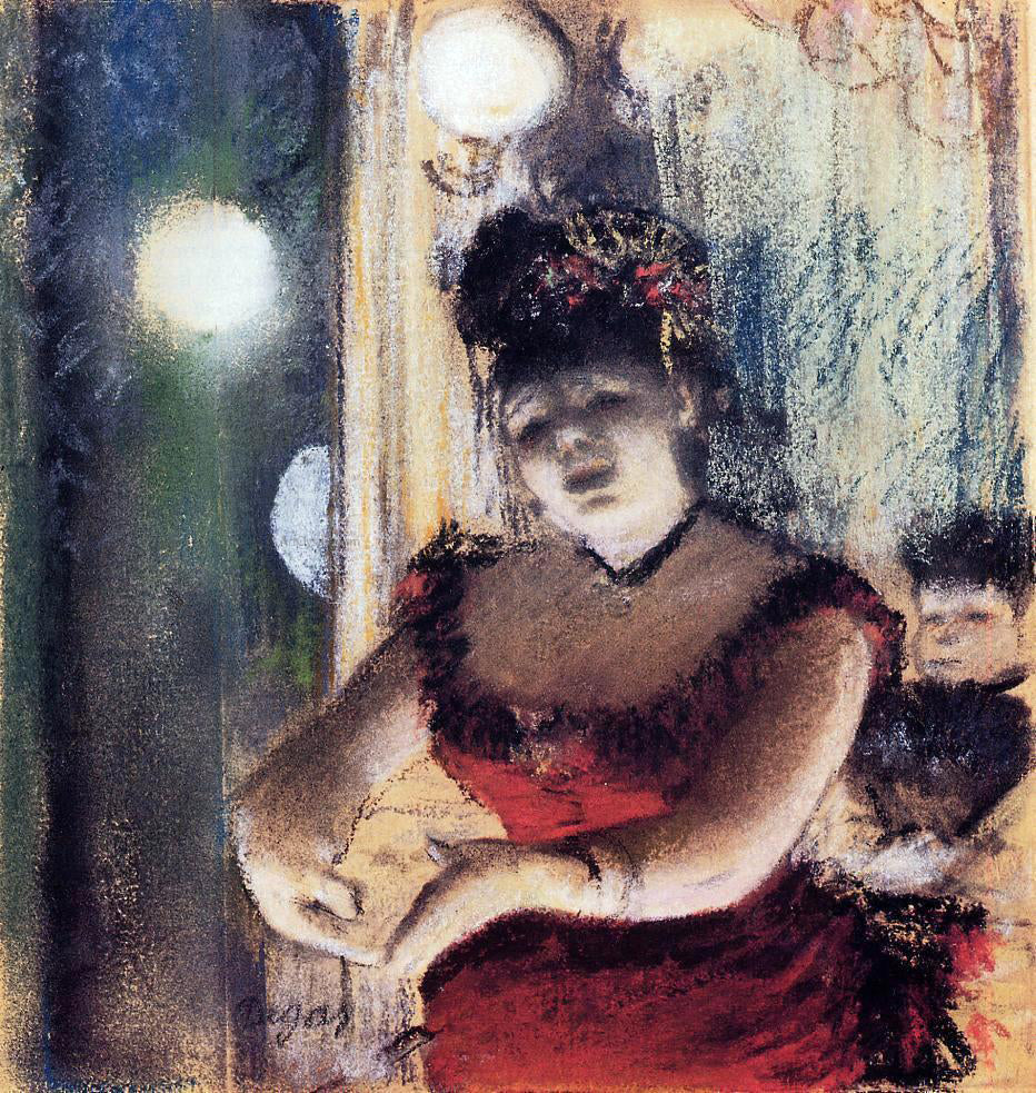 Edgar Degas Singer in a Cafe-Concert - Canvas Print
