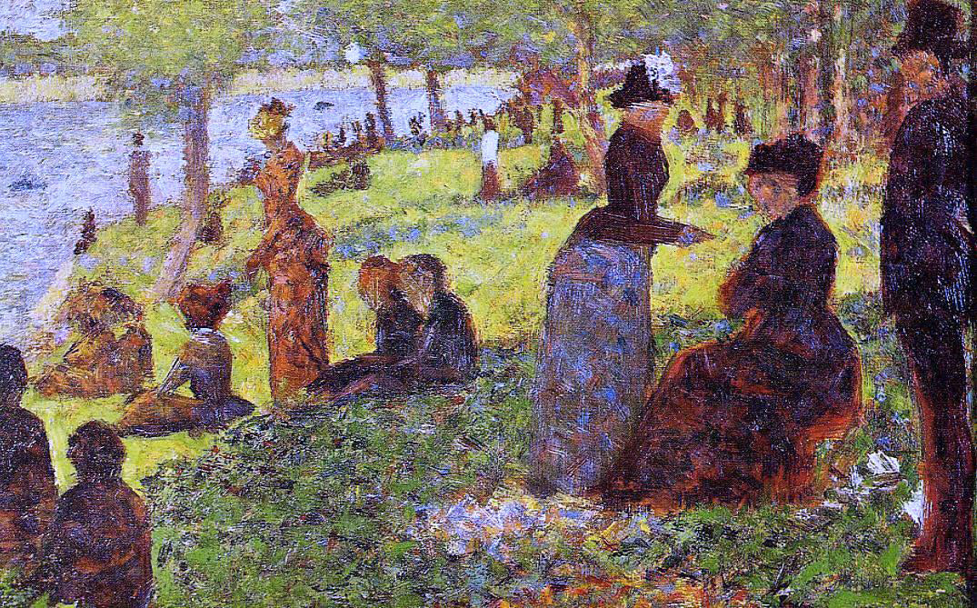 Georges Seurat Sketch with Many Figures - Canvas Print