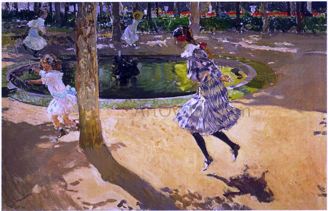Joaquin Sorolla Y Bastida Skipping Rope at La Granja - Canvas Print