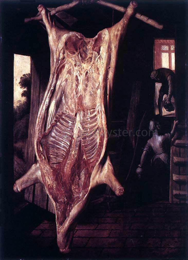 Joachim Beuckelaer Slaughtered Pig - Canvas Print