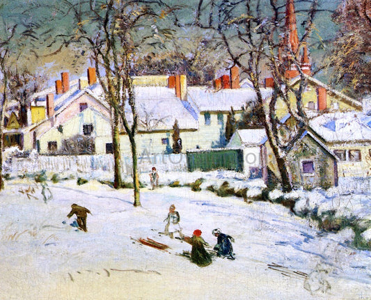 Theodore Wendel Sledding, Ipswich, Massachusetts - Canvas Print