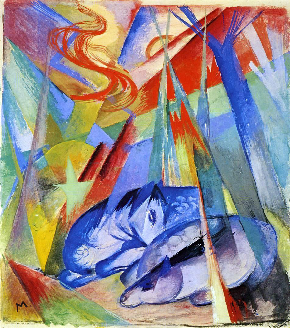Franz Marc Sleeping Animals - Canvas Print