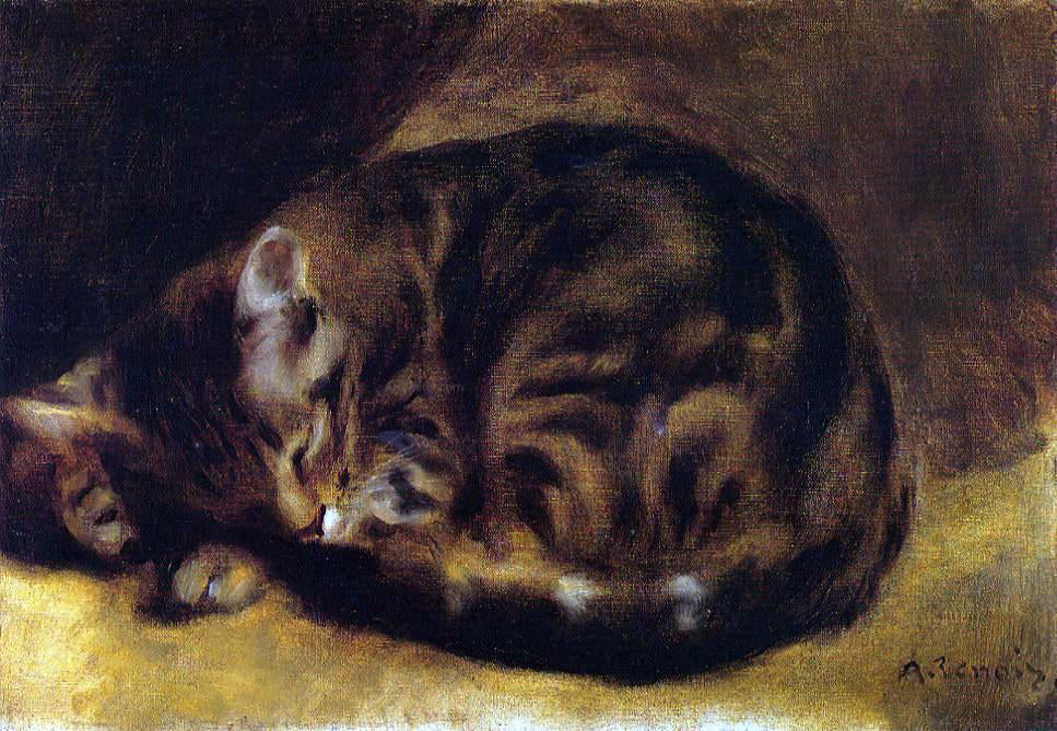 Pierre Auguste Renoir Sleeping Cat - Canvas Print