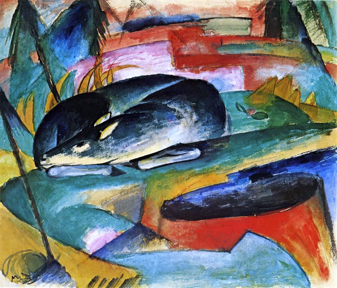 Franz Marc Sleeping Deer - Canvas Print