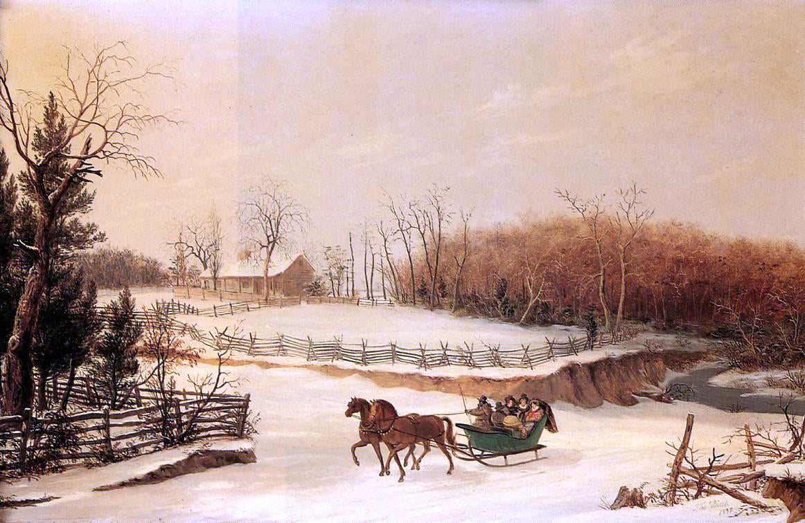 Thomas Birch Sleigh Ride - Canvas Print