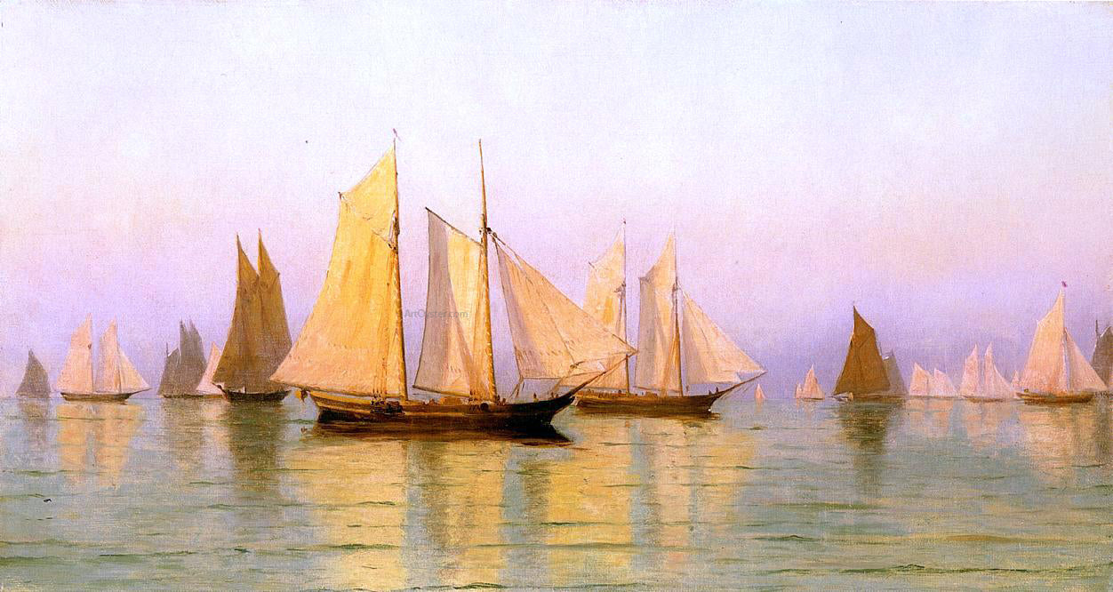 William Bradford Sloops and Schooners at Evening Calm - Canvas Print