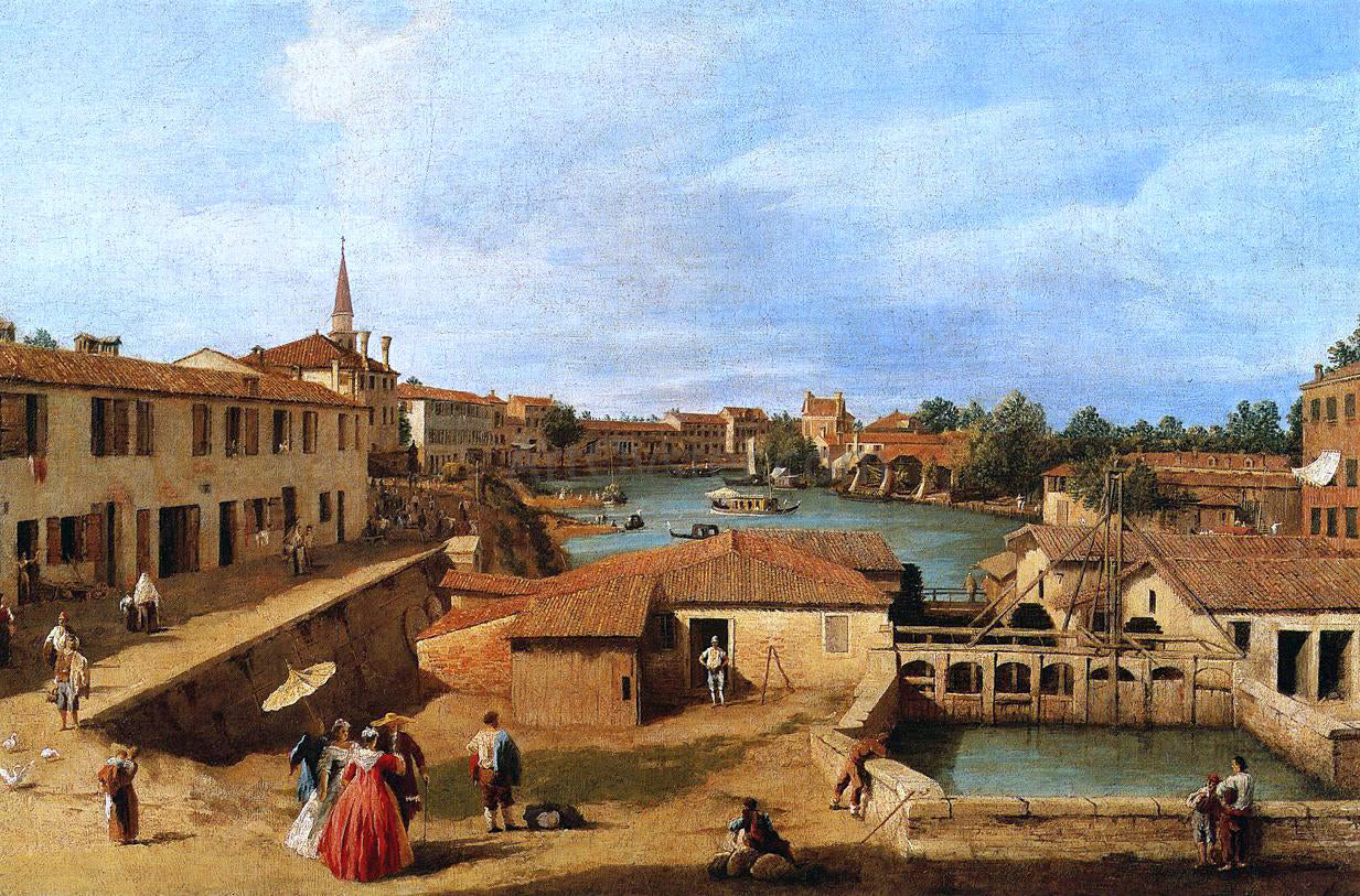Canaletto Sluice Gates at Dolo - Canvas Print