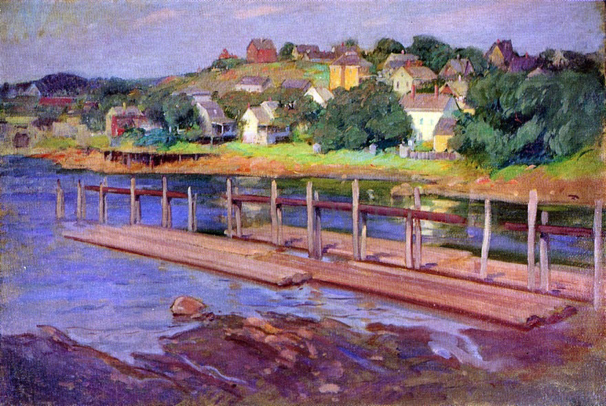 Frank Duveneck A Small Boat Landing - Canvas Print