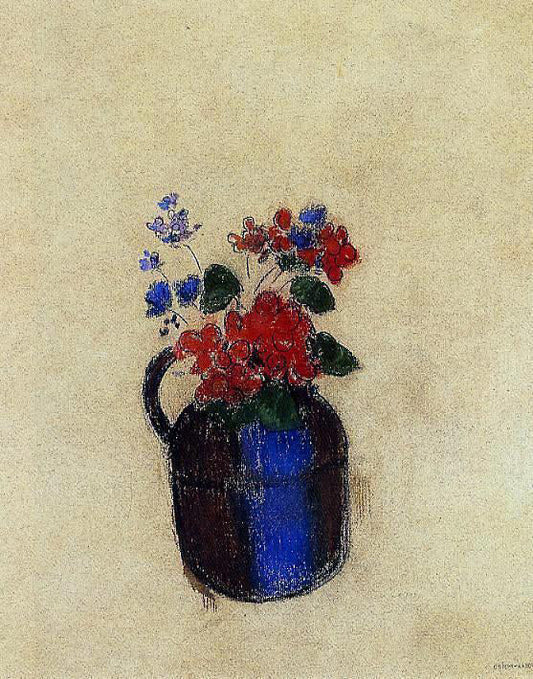 Odilon Redon Small Bouquet in a Pitcher - Canvas Print