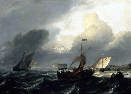 Ludolf Backhuysen Small Dutch Vessels - Canvas Print