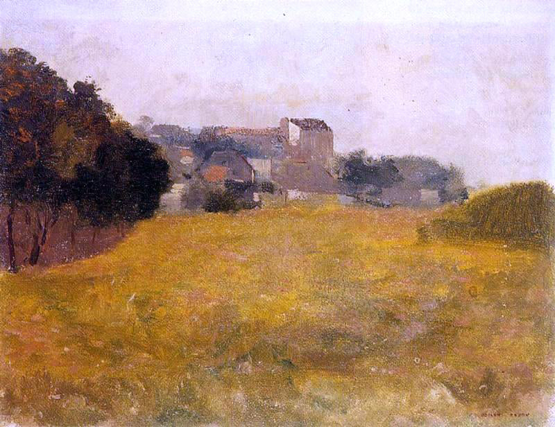 Odilon Redon Small Village in the Medoc - Canvas Print