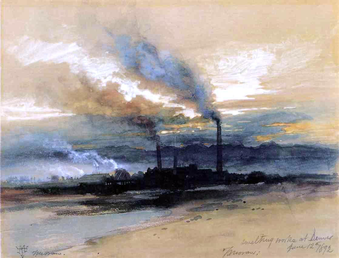 Thomas Moran Smelting Works at Denver - Canvas Print
