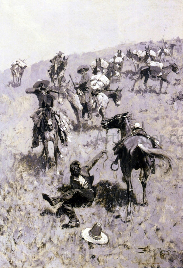 Frederic Remington Smuggler Atacked by Mexican Customs Guards - Canvas Print