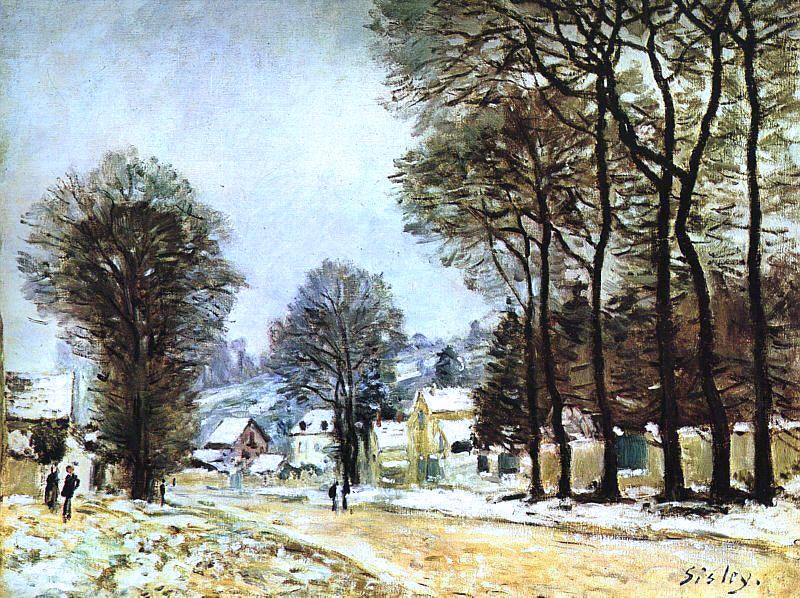 Alfred Sisley Snow at Louveciennes - Canvas Print