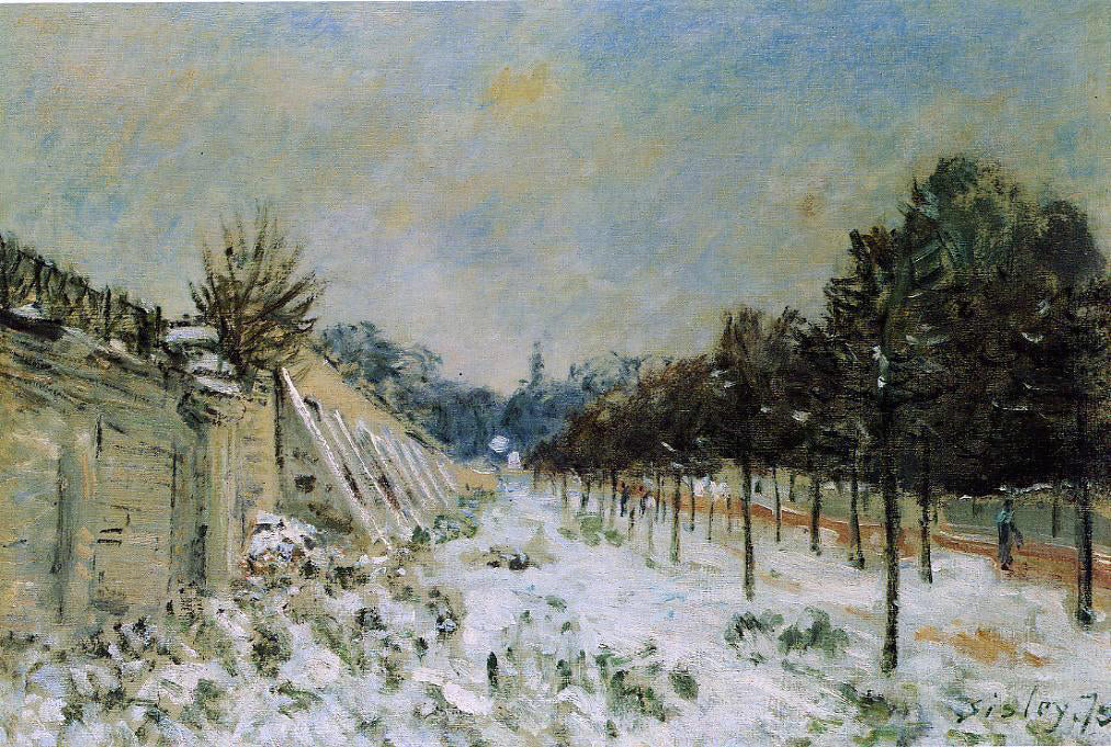 Alfred Sisley Snow at Marly-le-Roi - Canvas Print