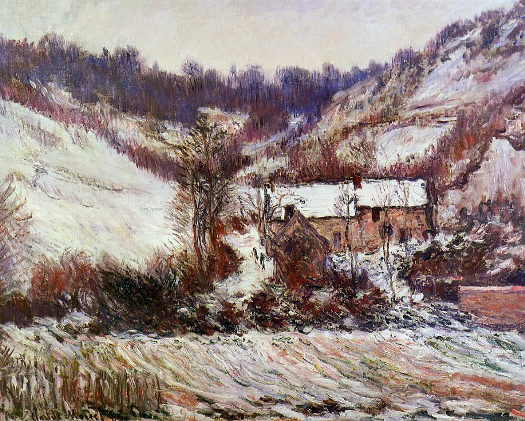 Claude Oscar Monet Snow Effect at Falaise - Canvas Print