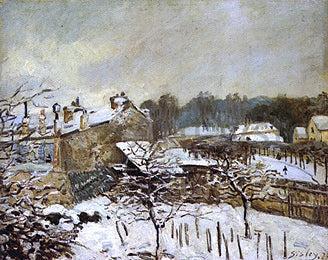 Alfred Sisley Snow Effect at Louveciennes - Canvas Print