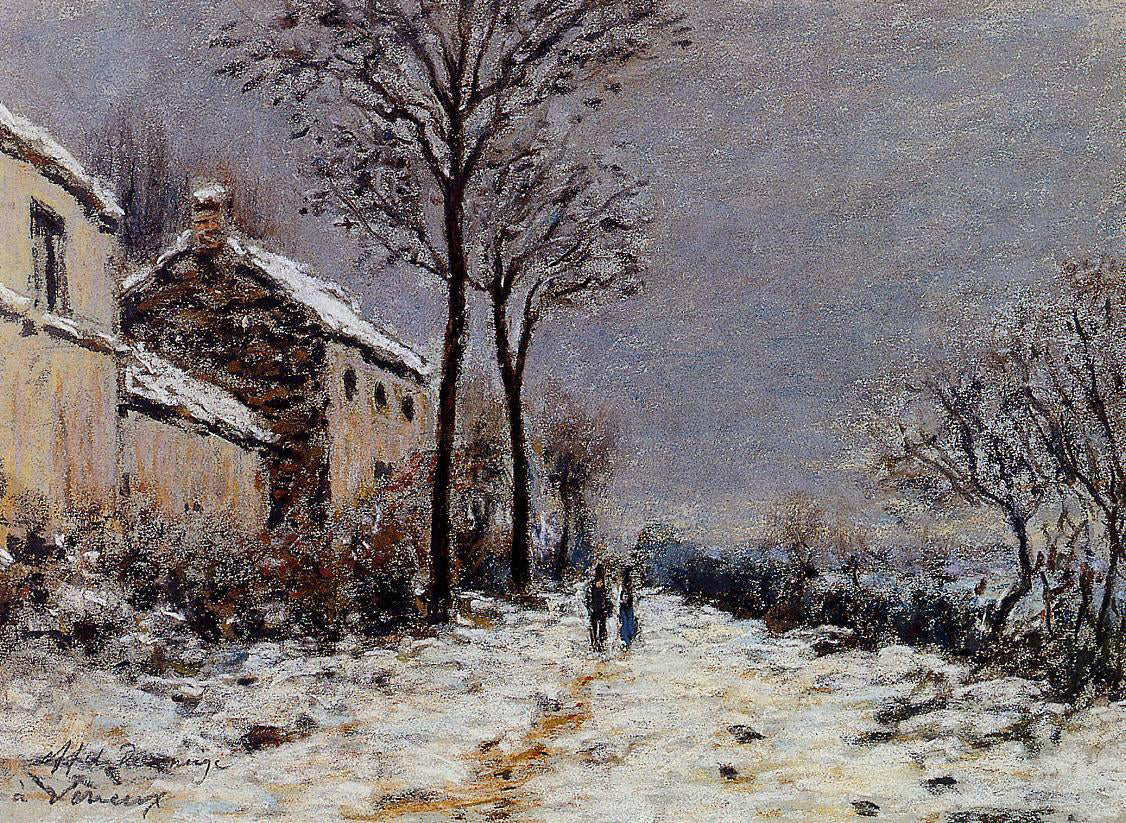 Alfred Sisley Snow Effect at Veneux - Canvas Print