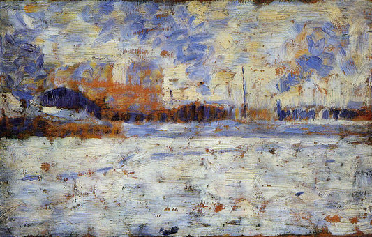 Georges Seurat Snow Effect: Winter in the Suburbs - Canvas Print
