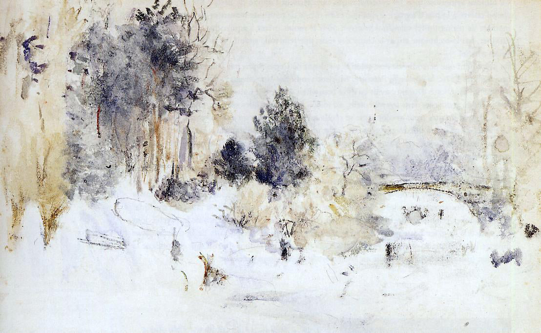 Berthe Morisot Snowy Landscape (also known as Frost) - Canvas Print