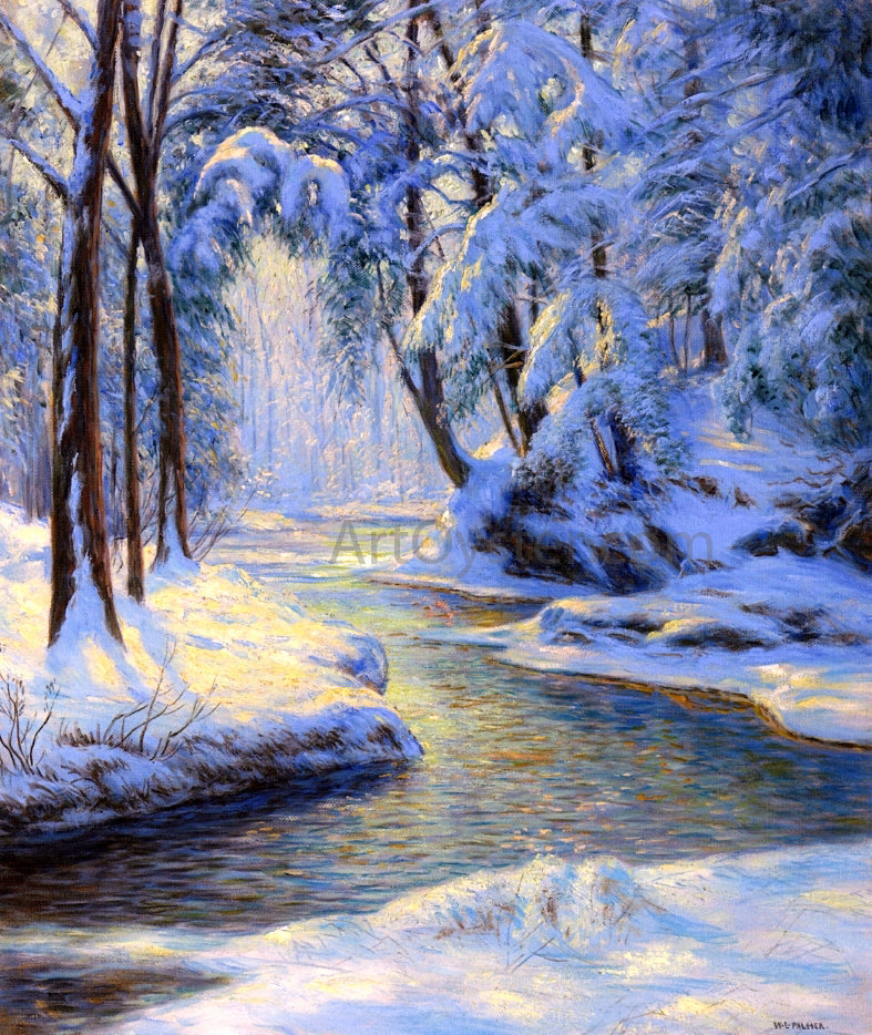 Walter Launt Palmer Snowy Landscape with Brook - Canvas Print