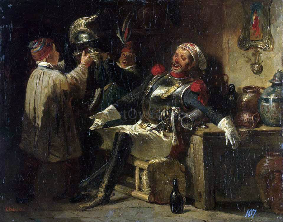 Nicolas-Toussaint Charlet Soldier and Boys - Canvas Print