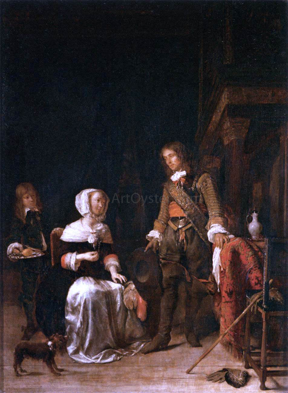 Gabriel Metsu Soldier Paying a Visit to a Young Lady - Canvas Print